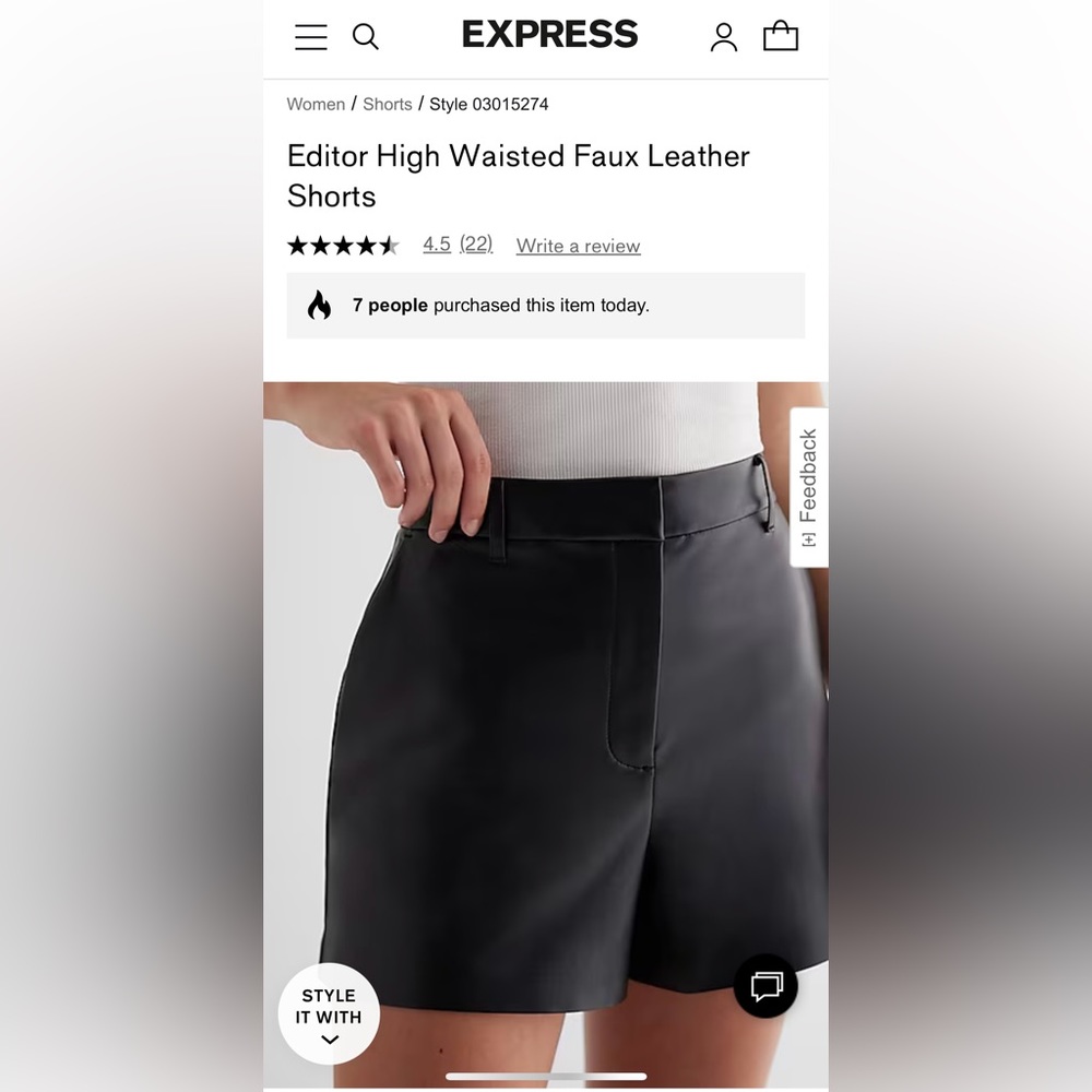 EXPRESS FAUX LEATHER SHORTS🖤